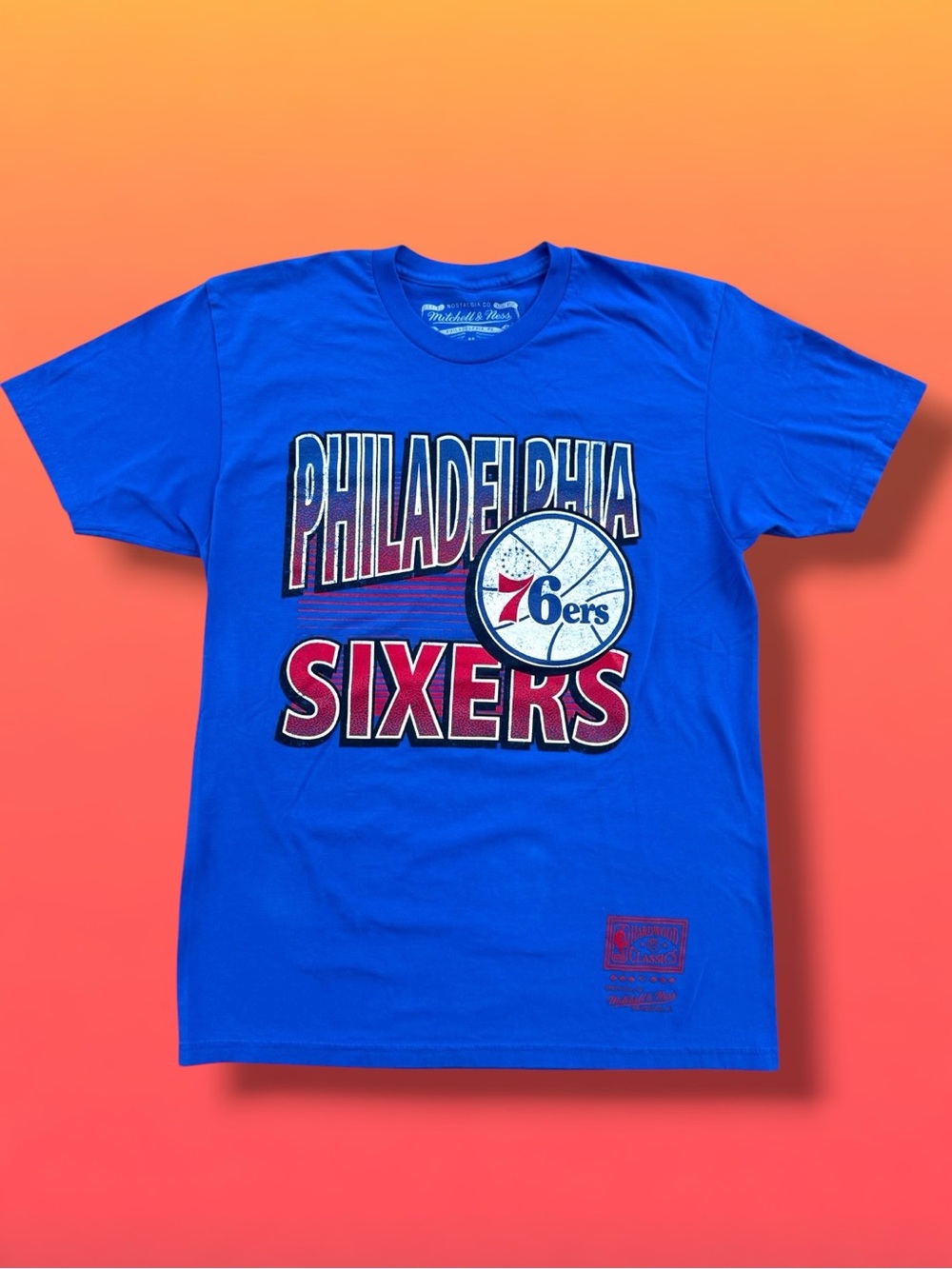 Mitchell & Ness Royal Blue Philadelphia Sixers Graphic Tee